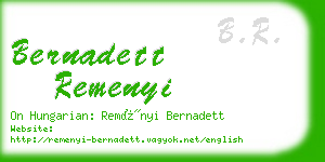 bernadett remenyi business card